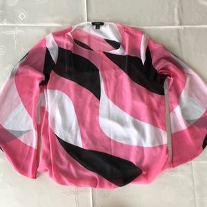 Sheer blouse over attached camisole Petite Large